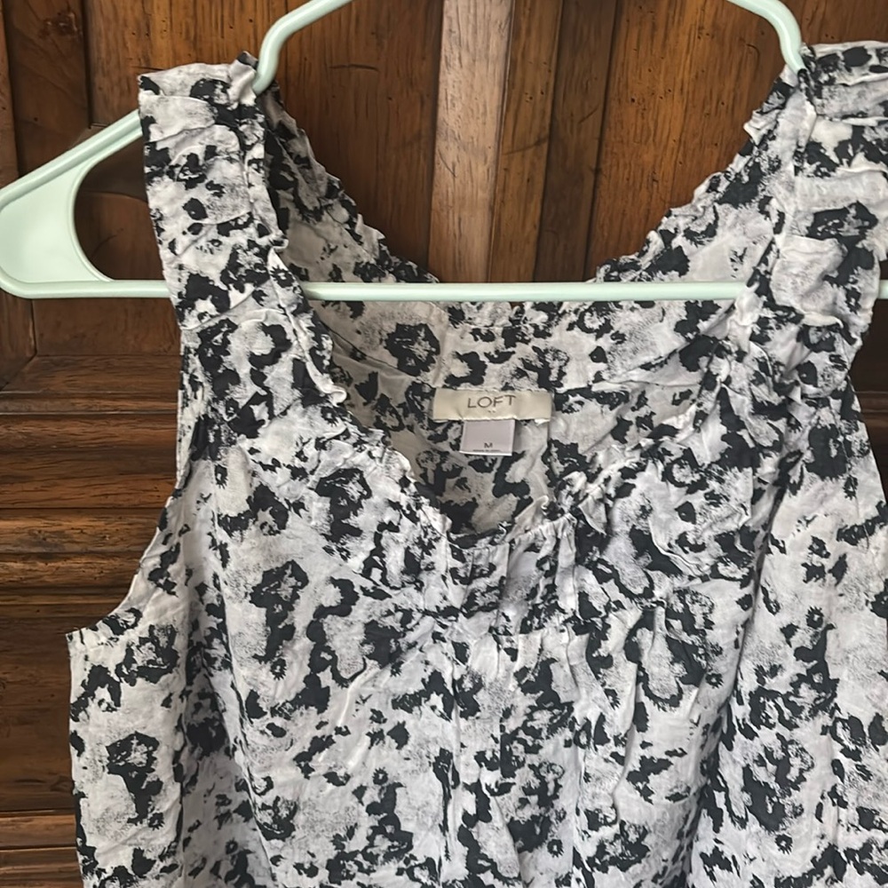 Loft black and white shirt